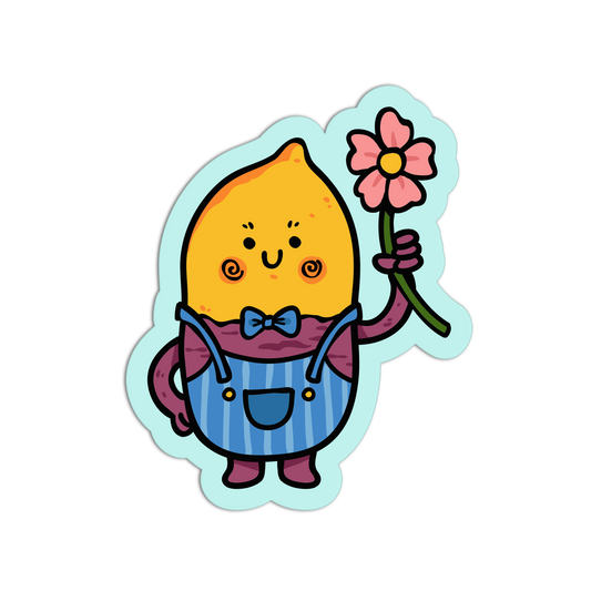 Holding Flower Overalls - Sweet Potato Sticker
