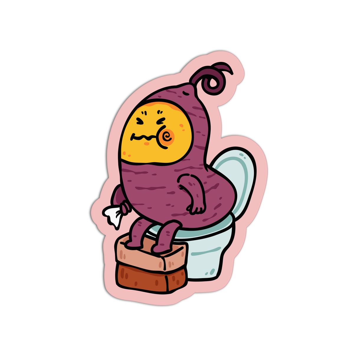 Sitting Toilet - Sweet Potato Sticker