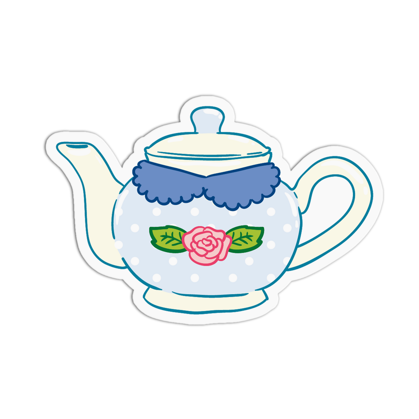 Floral Teapot Teacup Sticker