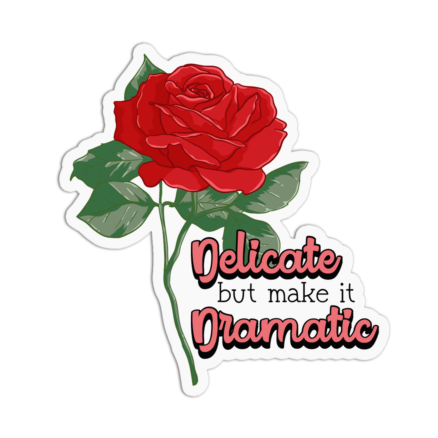 Dramatic Rose Teacup Sticker