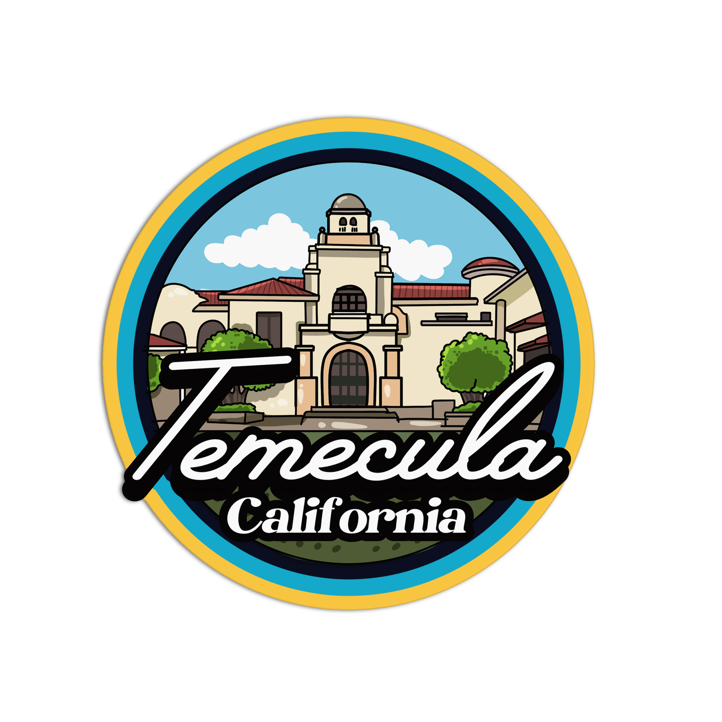 Spanish Mission Temecula Stickers