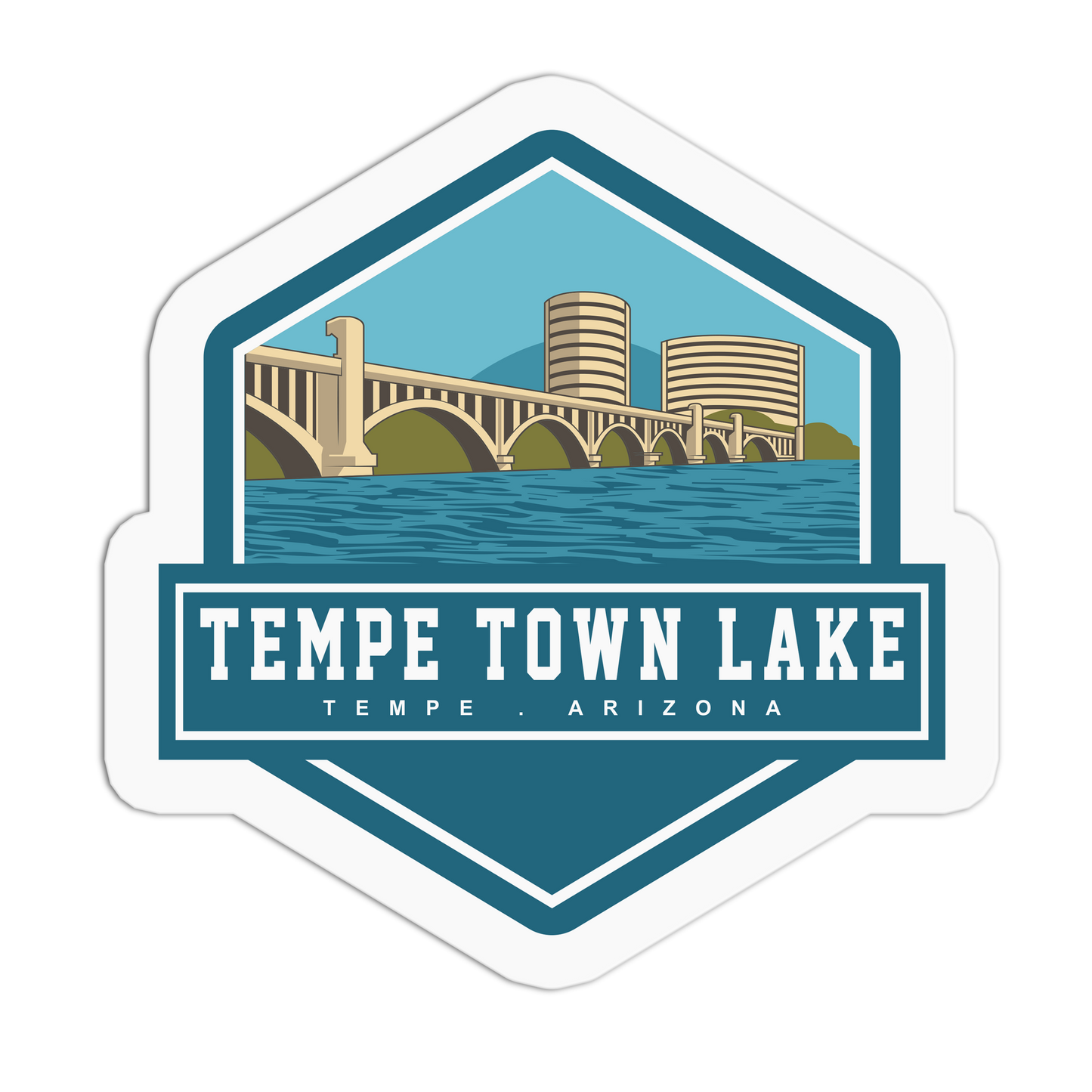 Town Lake Tempe Travel Series Stickers
