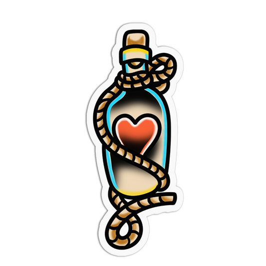 Heart Bottle - Traditional Tattoo Sticker