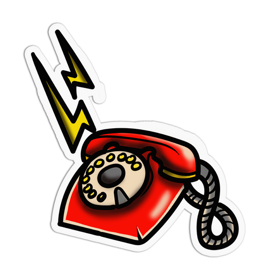 Red Telephone - Traditional Tattoo Sticker