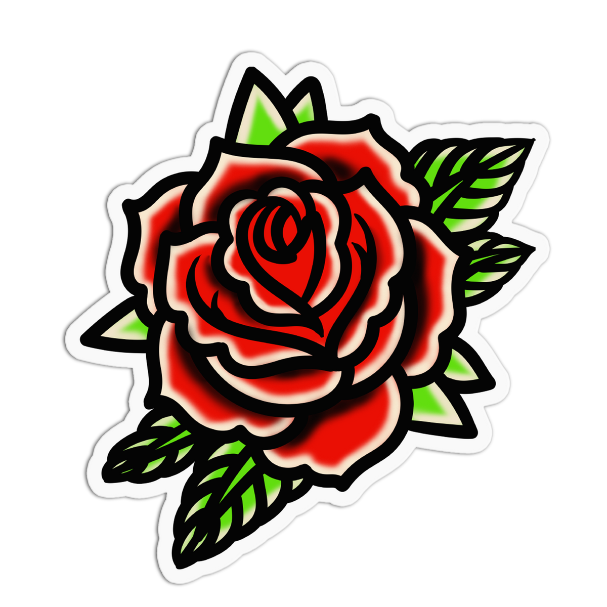 Red Rose - Traditional Tattoo Sticker