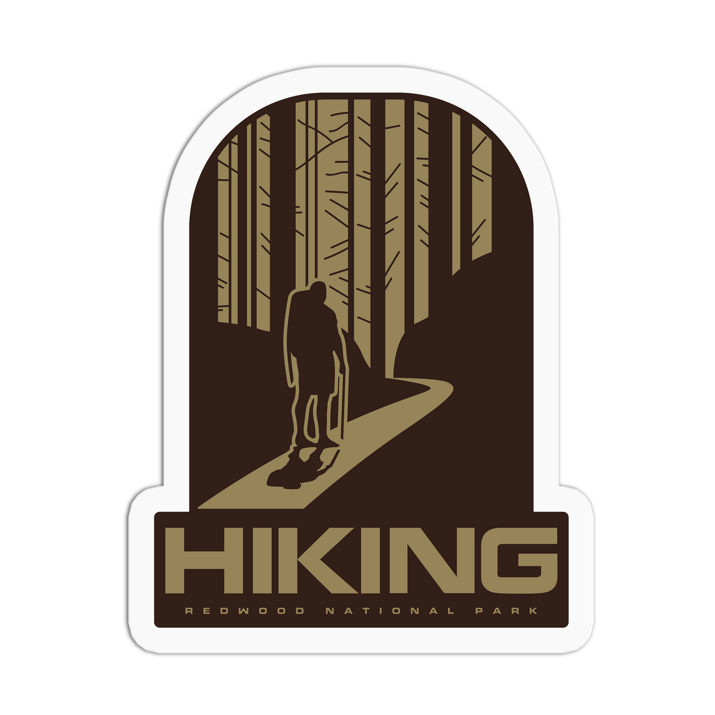 Hiking Travel Series_Redwood  Sticker