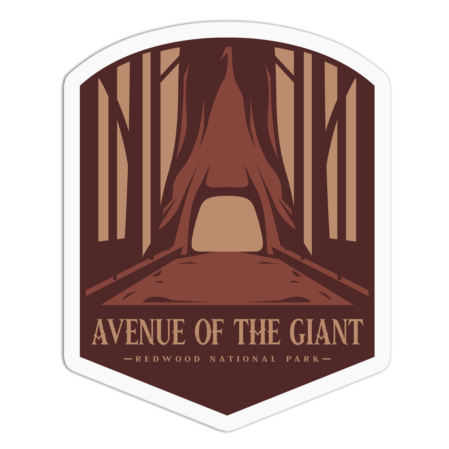 Avenue Of The Giant Travel Series_Redwood  Sticker