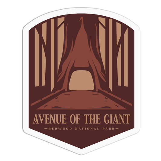Avenue Of The Giant Travel Series_Redwood  Sticker