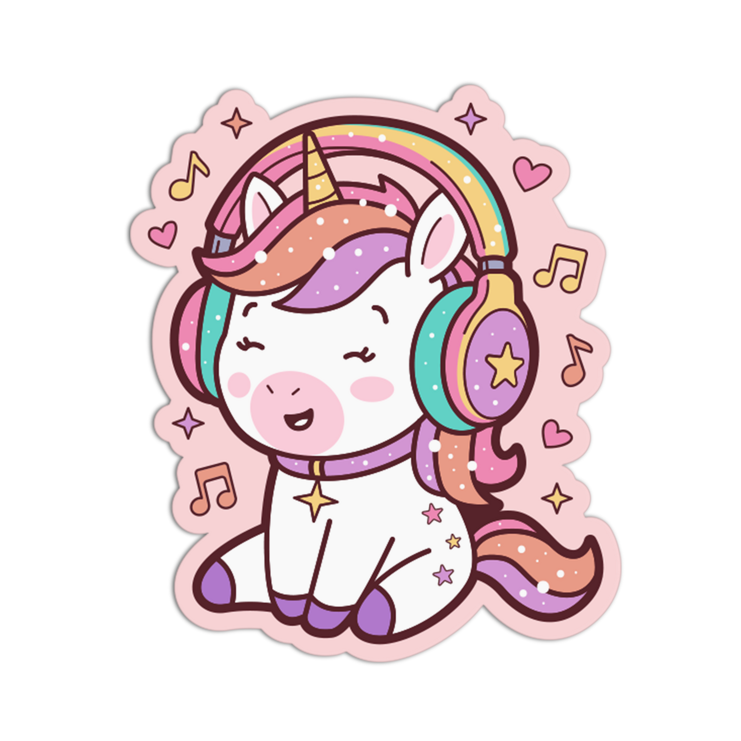 Unicorn With Headphones Stickers
