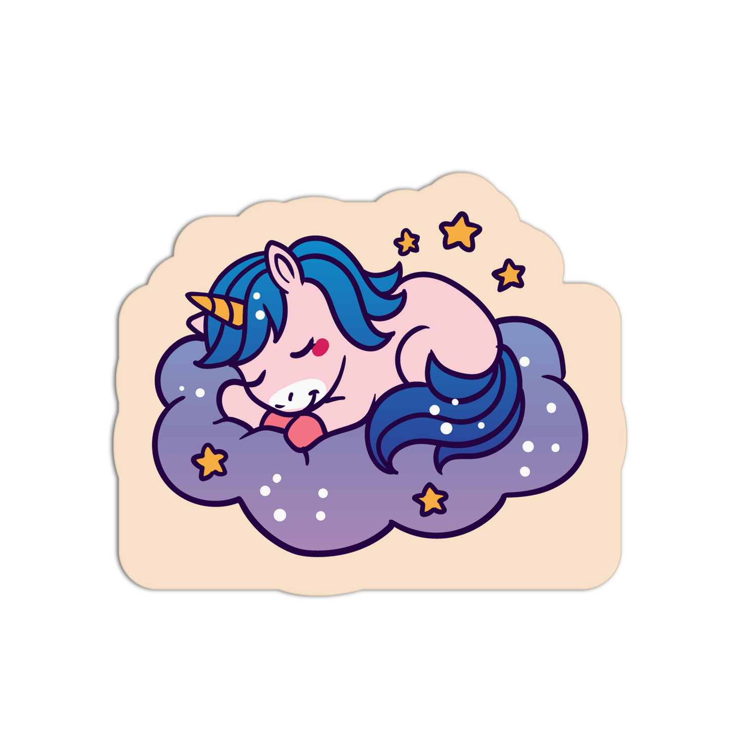 Starlit Cloud Nap Unicorn Sticker