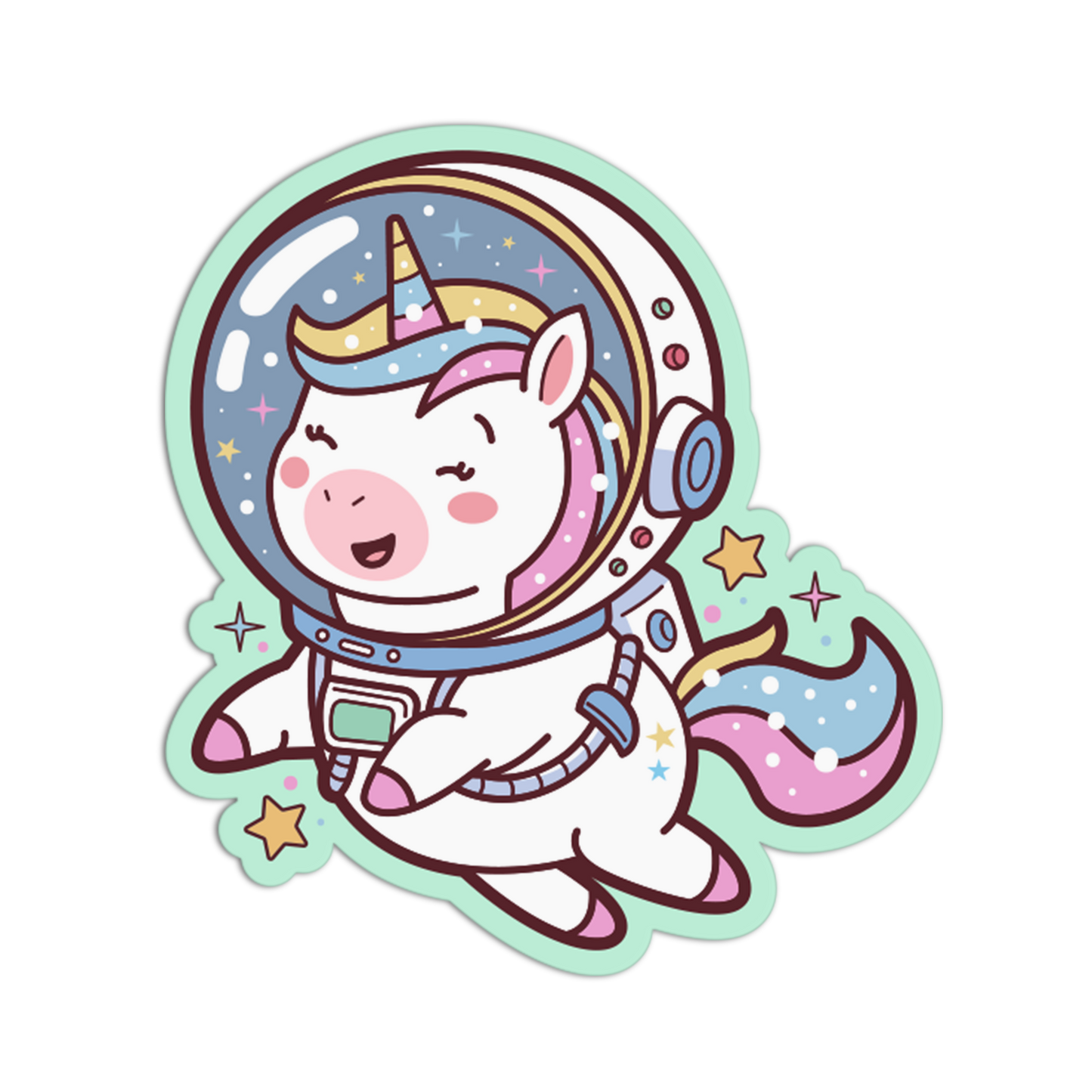 Astronaut Space Unicorn Stickers