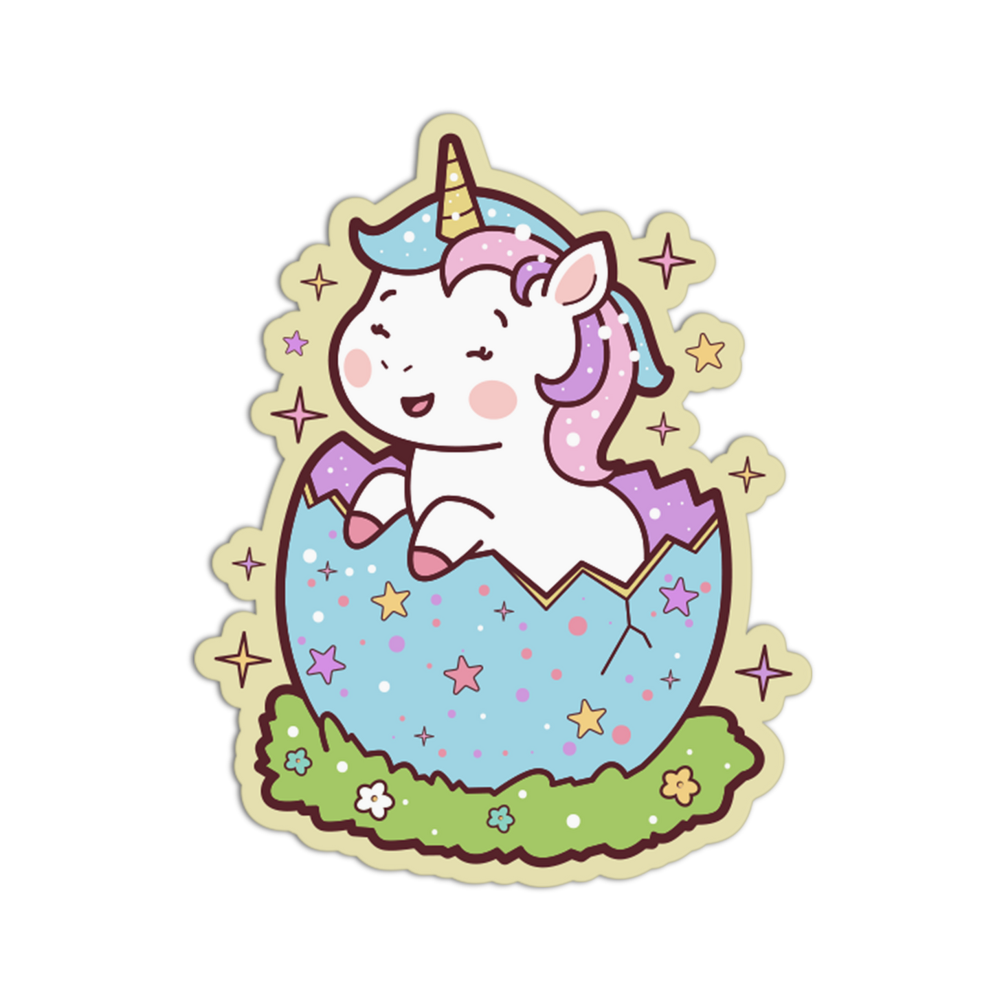 Hatching Baby Unicorn Stickers