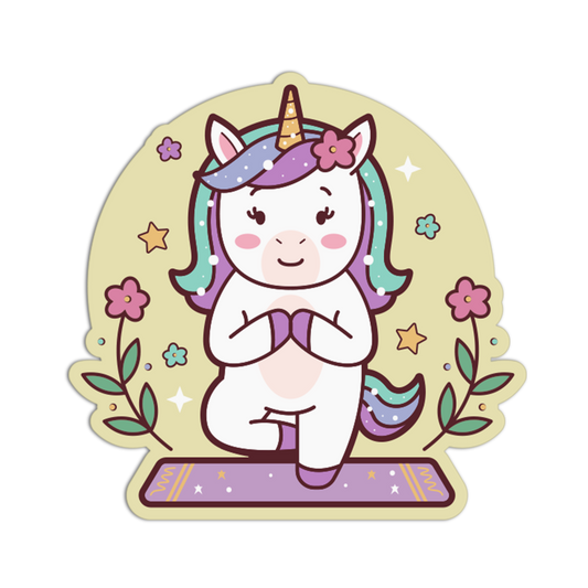 Yoga Meditation Unicorn Stickers