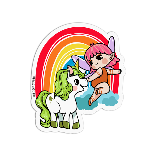 Emerald Enchantment Unicorn Fairies Sticker