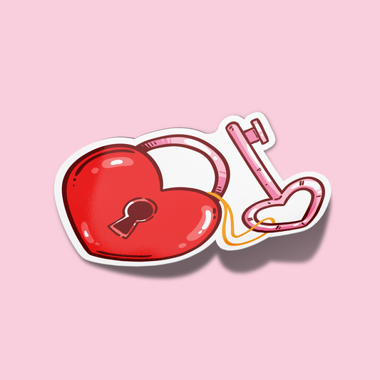 Heart and key Valentine's Sticker