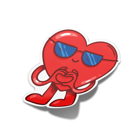 Heart with glasses Valentine's Sticker