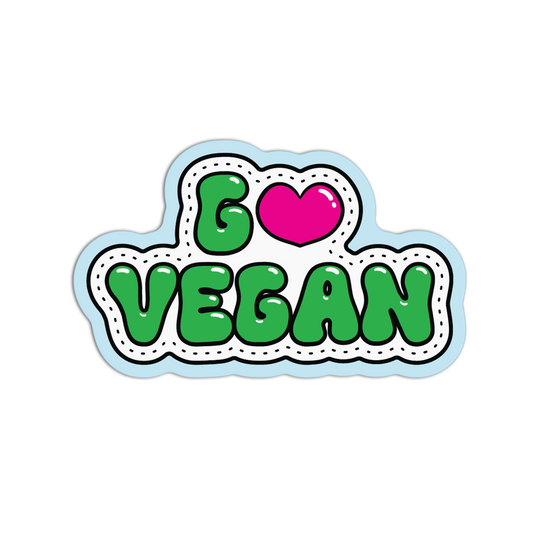 Bubble Letter Go Vegan Sticker