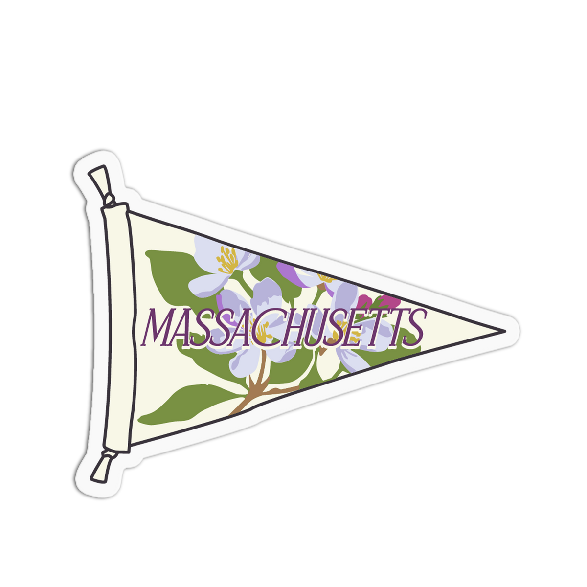 Bay State - Vintage State Flag Sticker