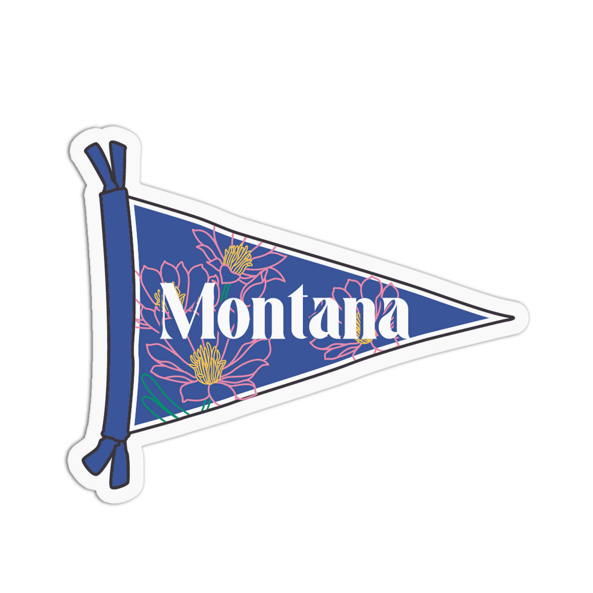 Bitterroot Flower - Vintage State Flag Sticker