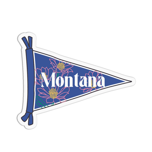 Bitterroot Flower - Vintage State Flag Sticker