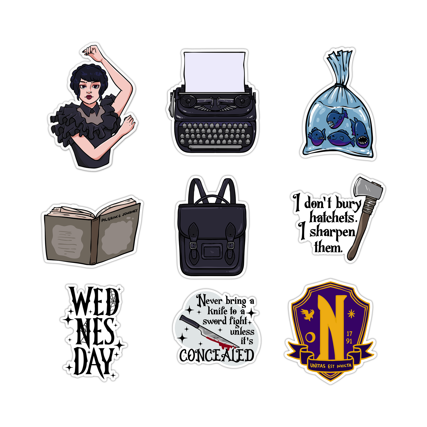 Wednesday Collection Sticker Pack