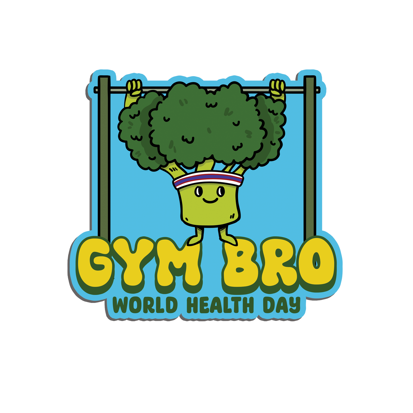 Gym Bro World Health Day Sticker