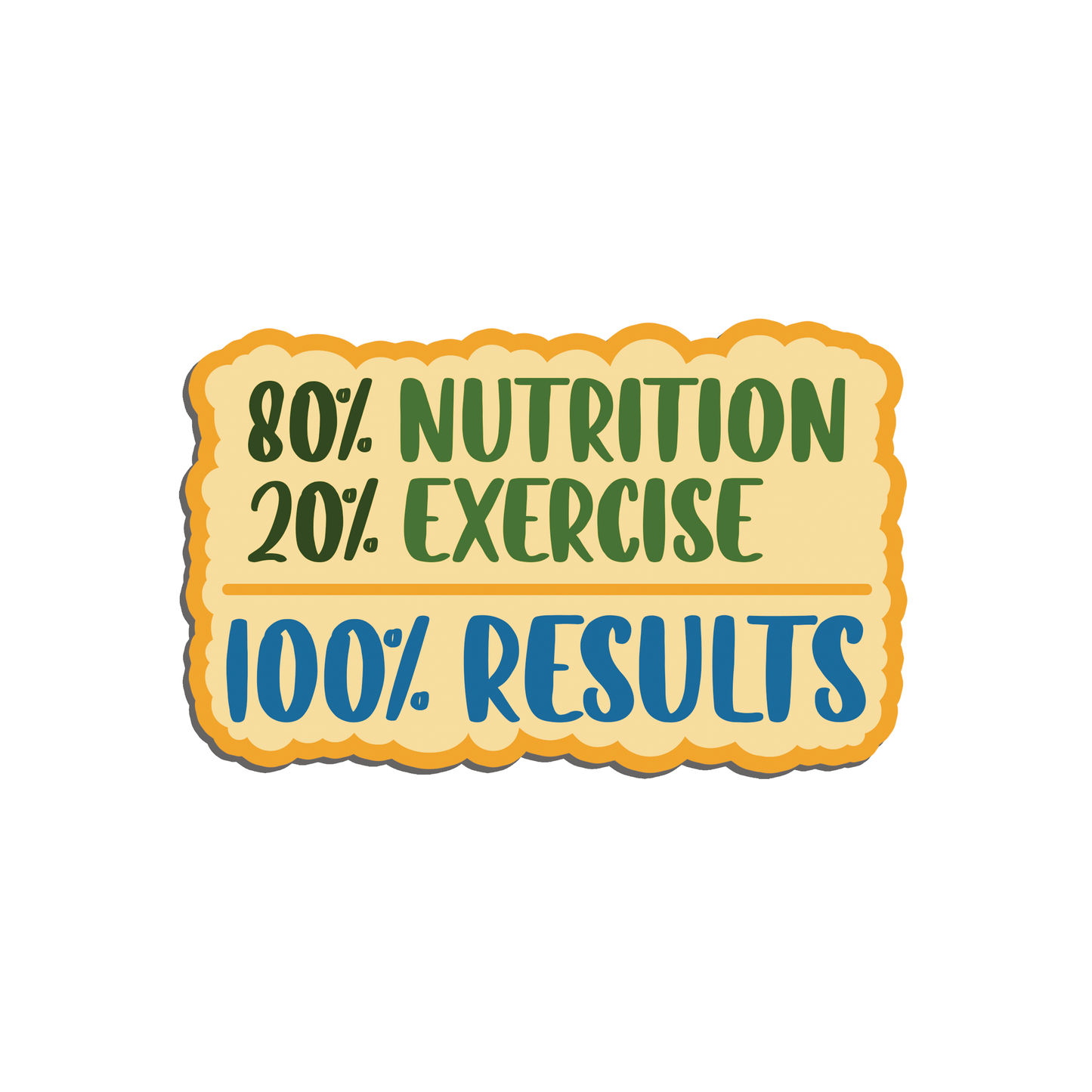 80% Nutrition 20% Exercise 100% Results World Health Day Sticker