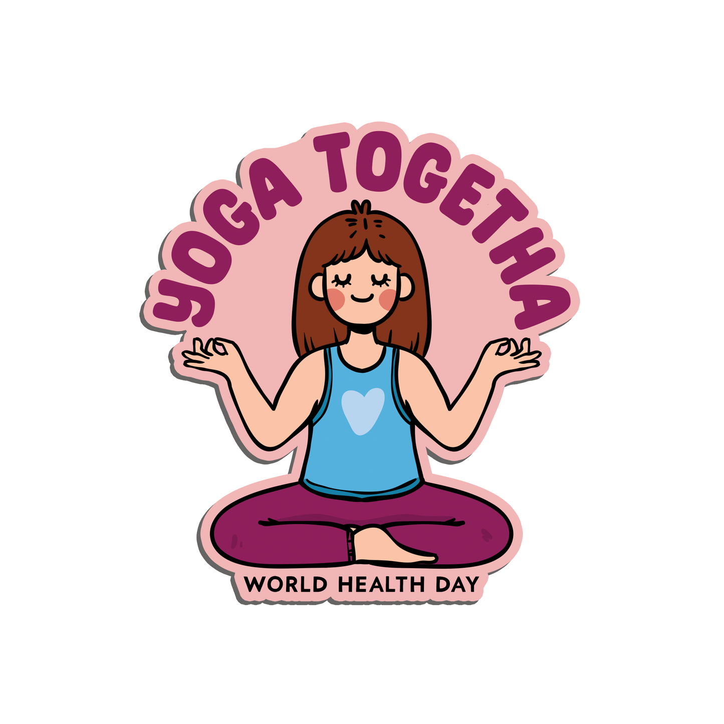 Yoga Togetha World Health Day Sticker
