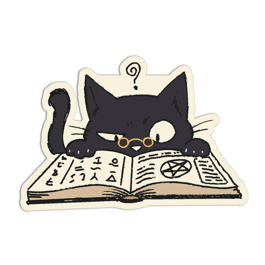 Chanting Spell Witch Cat Sticker