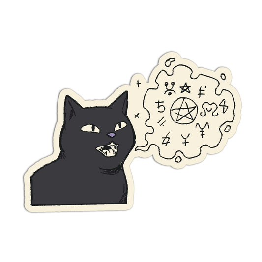 Many Eyed Crystal Witch Cat Sticker