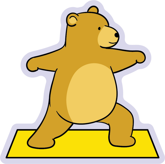 Bear Yoga Animal Stickers