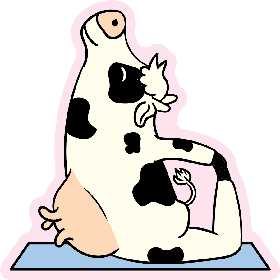 Cow-bra Pose Yoga Animal Stickers