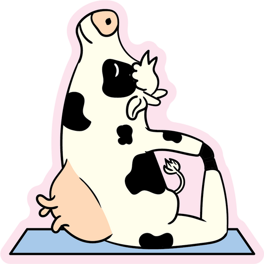 Cow-bra Pose Yoga Animal Stickers