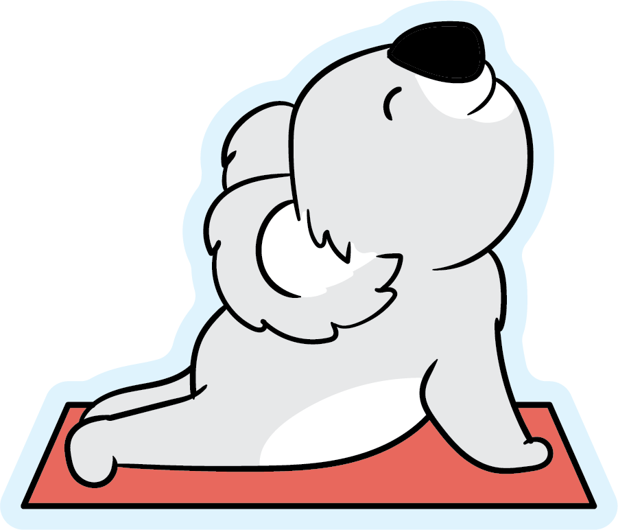 Deep Breathing Koala Yoga Animal Stickers