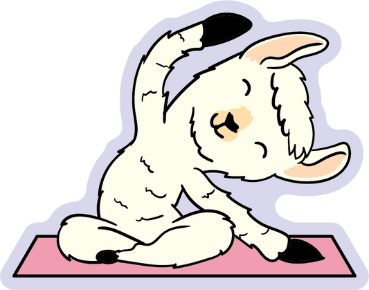 Llama’s Side-Stretch Yoga Animal Stickers