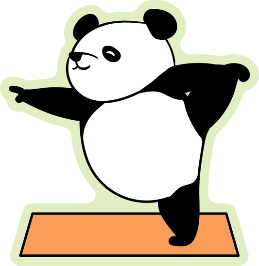 Panda’s Warrior Pose Yoga Animal Stickers