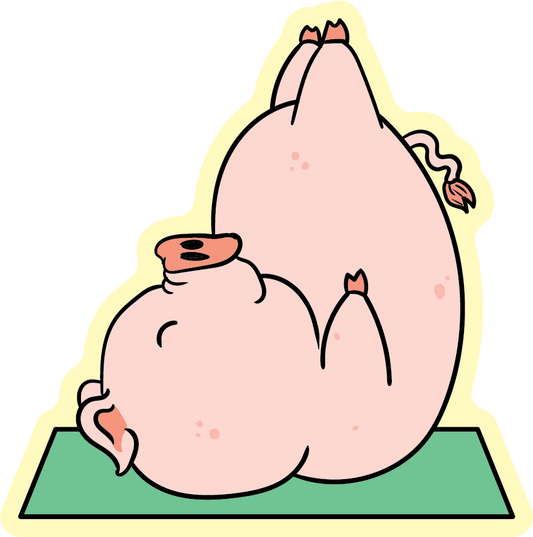Positive Piglet  Yoga Animal Stickers