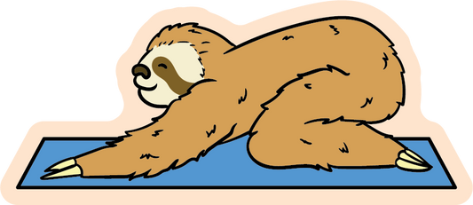 Leisurely Stretching Sloth Yoga Animal Stickers