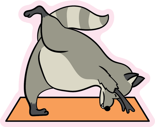 Dynamic Stretching Raccoon Yoga Animal Stickers