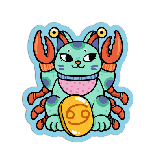 Cancer Zodiac Lucky Cats Stickers