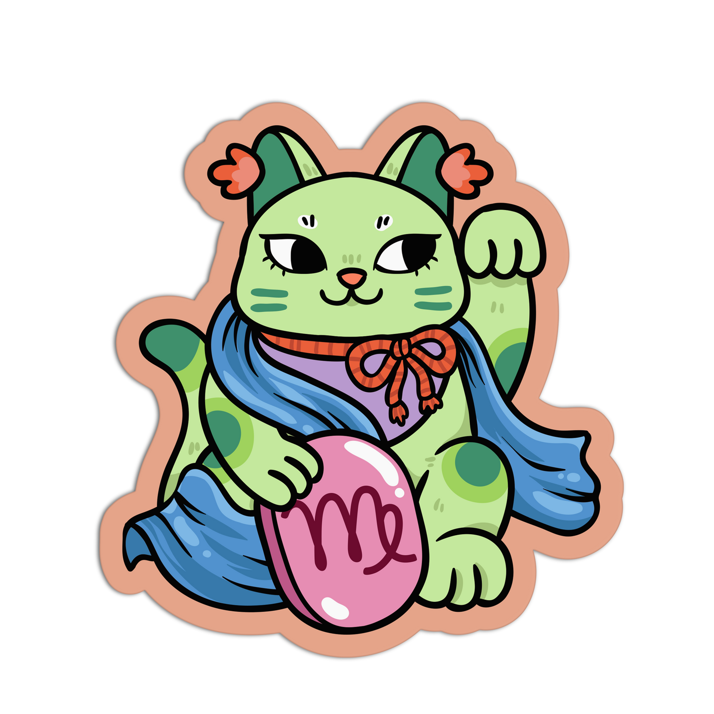 Virgo Zodiac Lucky Cats Stickers