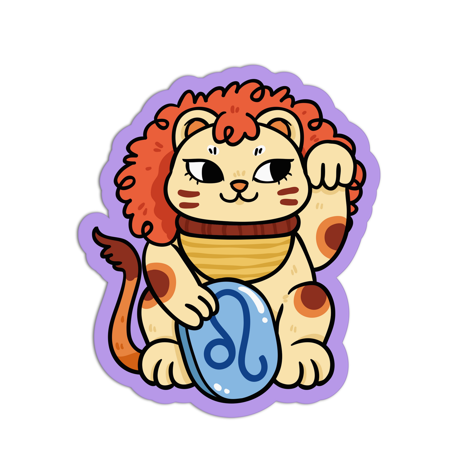 Leo Zodiac Lucky Cats Stickers