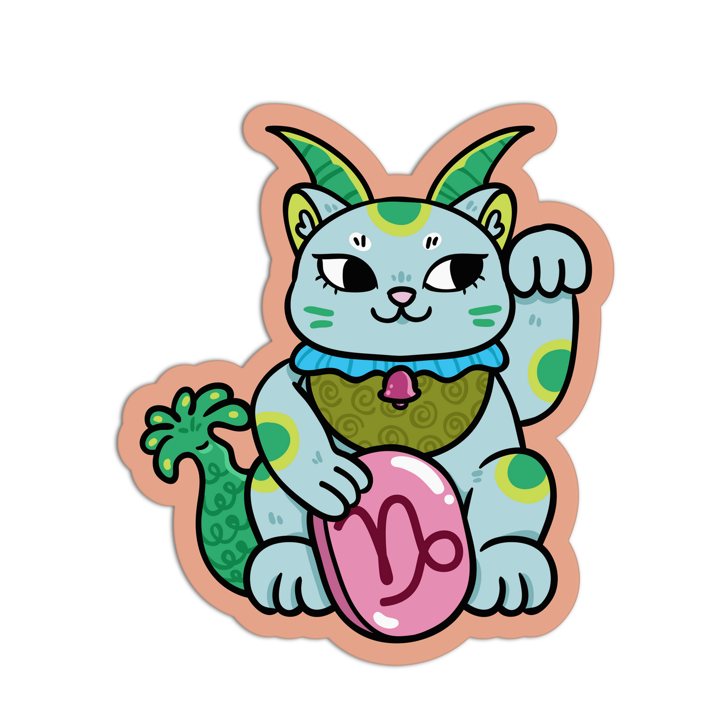 Capricorn Zodiac Lucky Cats Stickers