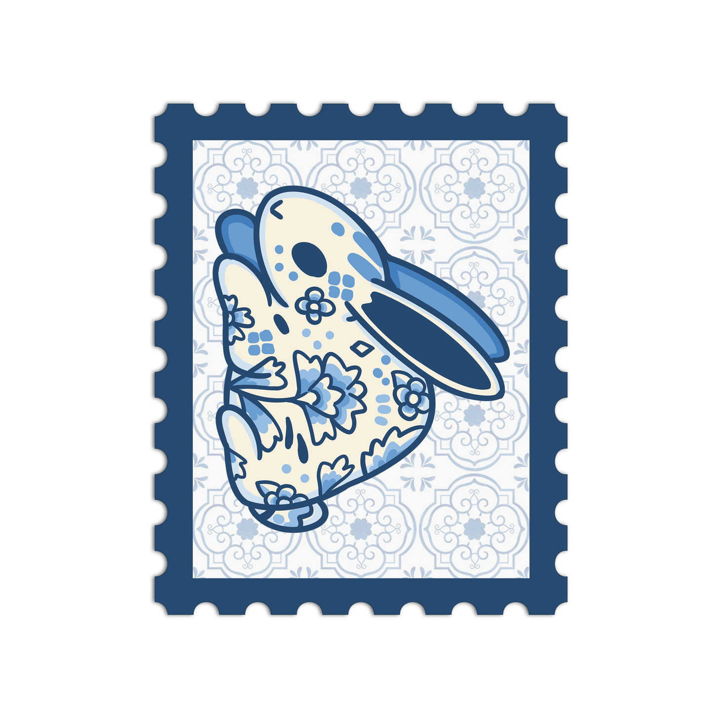 Porcelain Rabbit Zodiac Stamp Sticker
