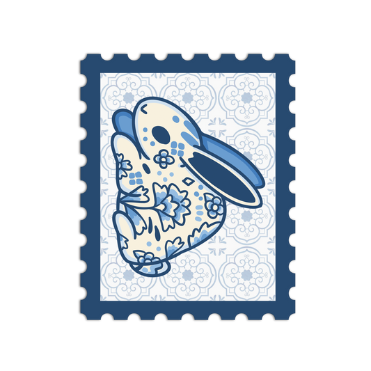 Porcelain Rabbit Zodiac Stamp Sticker
