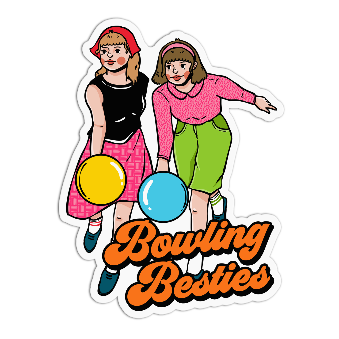 Bowling Besties Girls Forever Sticker