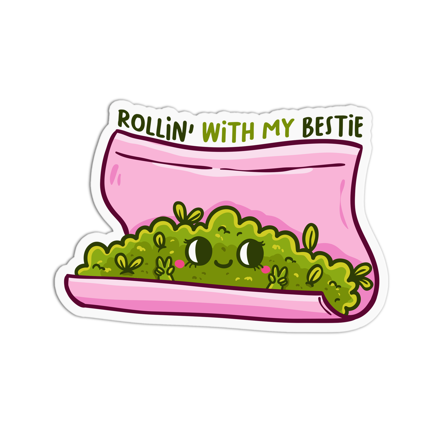 Rollin with my bestie Sticker