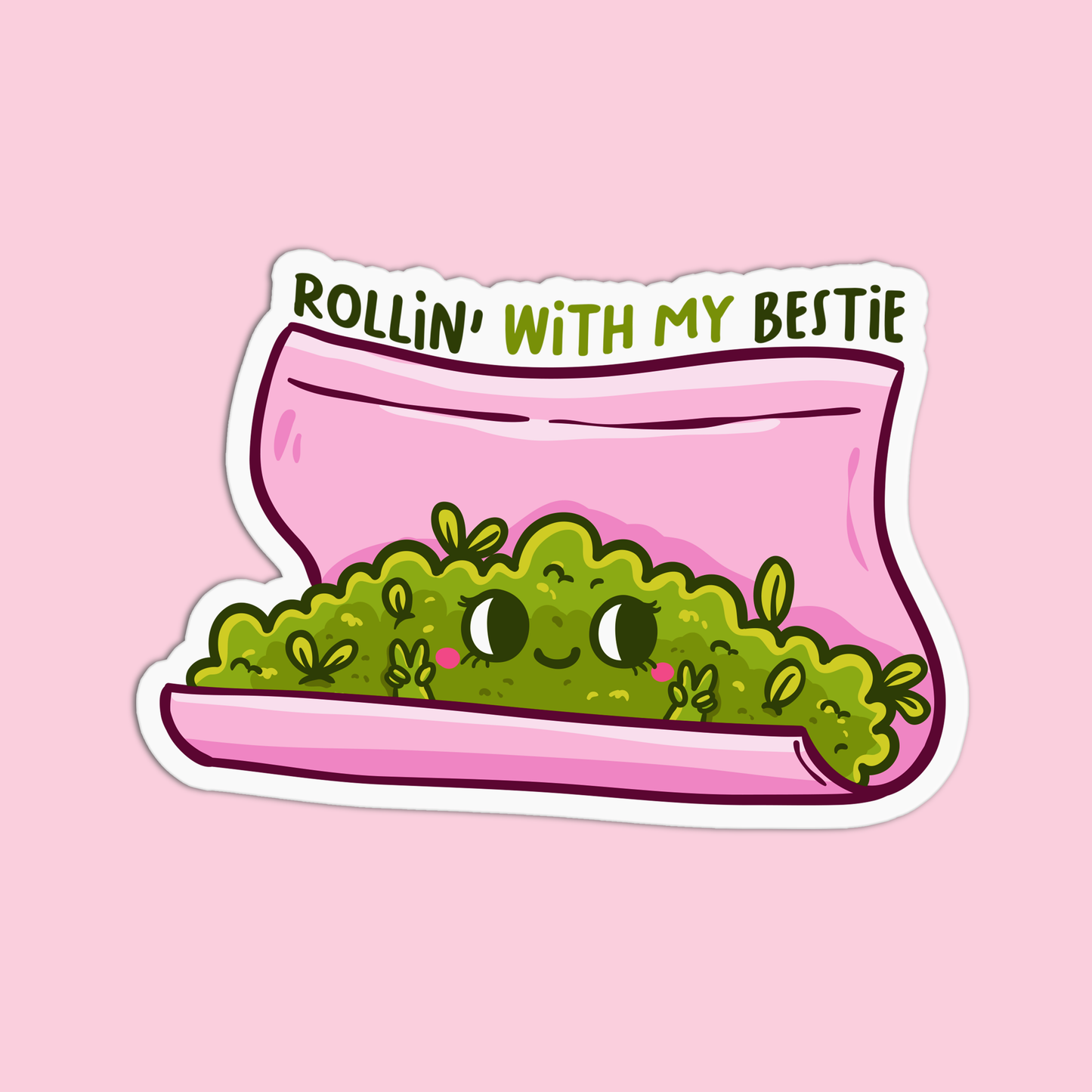 Rollin with my bestie Sticker