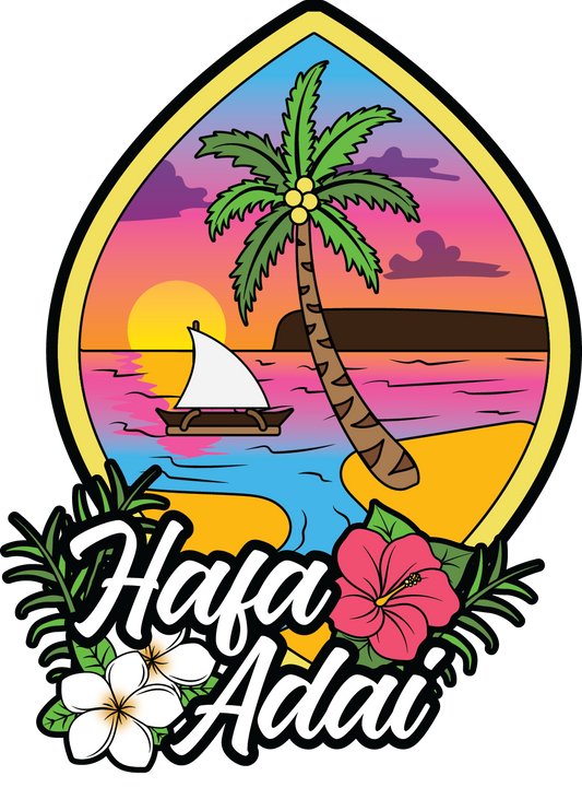 Hafa Adai Stickers 4" 10 pcs