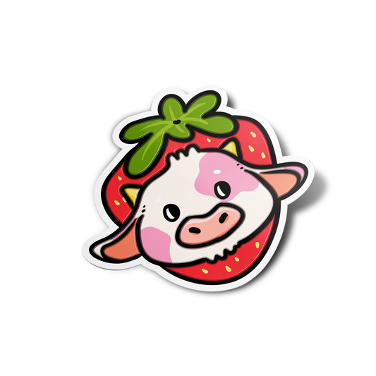 Strawberry Cow Sticker